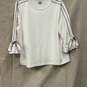 Elegant White Women's Top with Ruffle Sleeves
